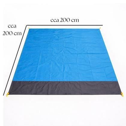 Obrazek z Mata plażowa z kołkami odporna na wodę i piasek 2x2 m niebieska