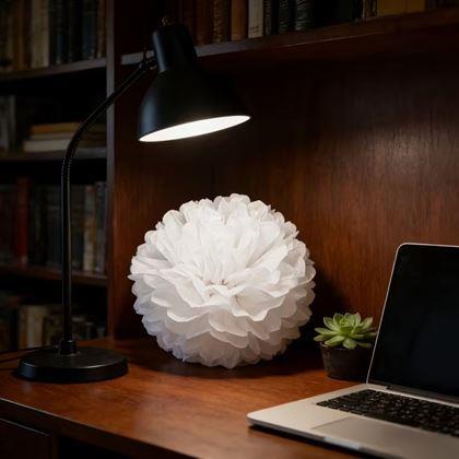 Obrazek z Biała papierowa dekoracja Pompom 20 cm 5 szt.