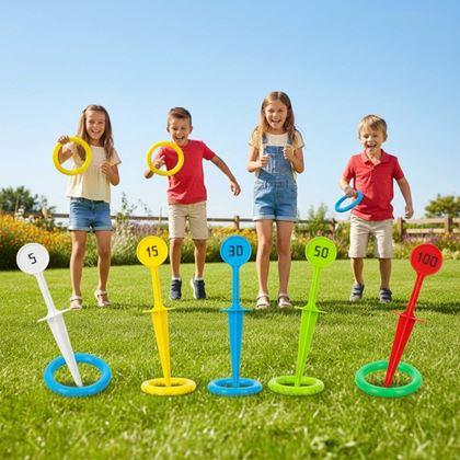 Obrazek z Gra w rzucanie obręczy na kołki do ziemi