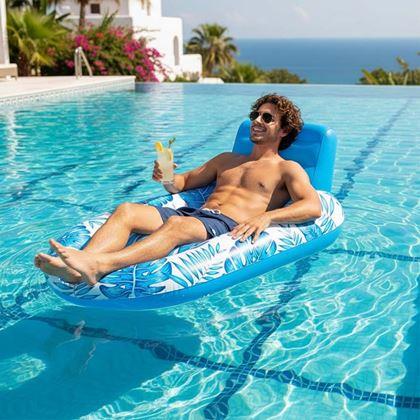 Obrazek z Nadmuchiwany fotel do wody z uchwytami na napoje