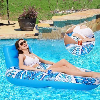 Obrazek z Nadmuchiwany fotel do wody z uchwytami na napoje