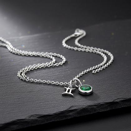 Obrazek z Łańcuszek z zawieszką znaku zodiaku - Bliźnięta