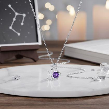 Obrazek z Łańcuszek z zawieszką znaku zodiaku - Ryby