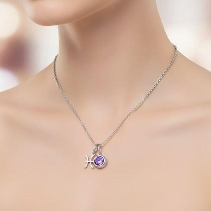 Obrazek z Łańcuszek z zawieszką znaku zodiaku - Ryby