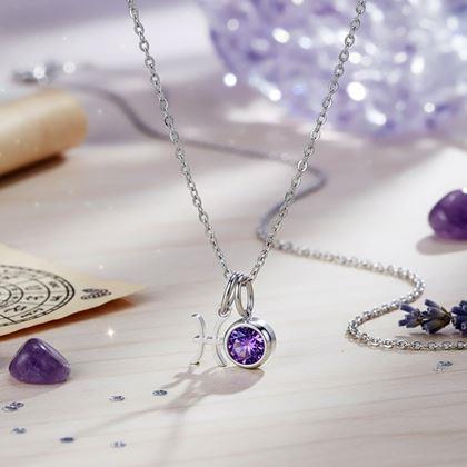 Obrazek z Łańcuszek z zawieszką znaku zodiaku - Ryby