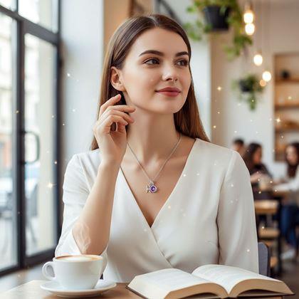 Obrazek z Łańcuszek z zawieszką znaku zodiaku - Ryby