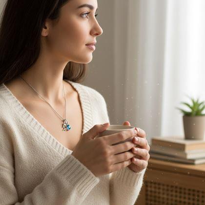 Obrazek z Łańcuszek z zawieszką znaku zodiaku - Koziorożec