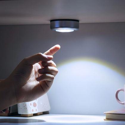 Obrazek z Samoprzylepna lampka 3 LED srebrna