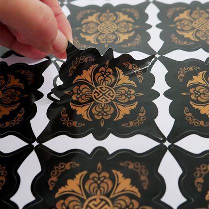 Obrazek z Naklejki na kafelki - 36 szt. - czarno-brązowe