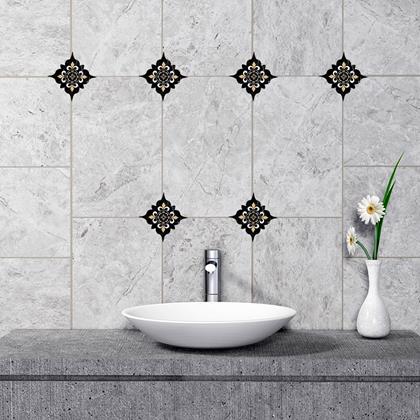 Obrazek z Naklejki na kafelki - 20 szt. - czarno-żółte