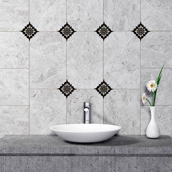 Obrazek z Naklejki na kafelki - 20 szt. - czarno-żółte