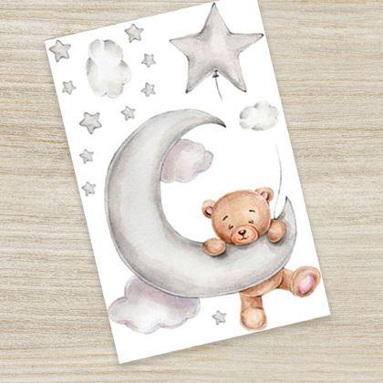 Obrazek z Naklejki na ścianę miś - na nagietku