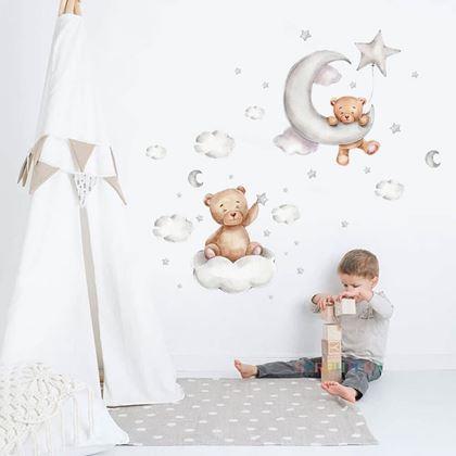 Obrazek z Naklejki na ścianę miś - na chmurce