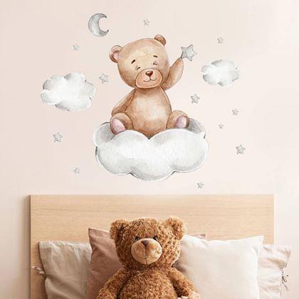 Obrazek z Naklejki na ścianę miś - na chmurce