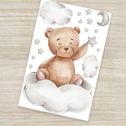 Obrazek z Naklejki na ścianę miś - na chmurce