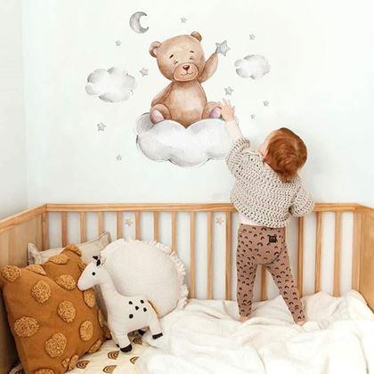 Obrazek z Naklejki na ścianę miś - na chmurce