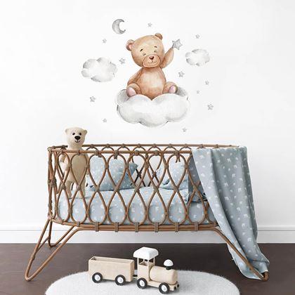 Obrazek z Naklejki na ścianę miś - na chmurce