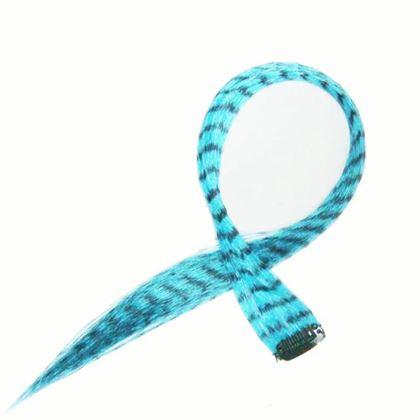 Obrazek z Kolorowy pasemko clip in 45 cm, ogon szopa -  niebieski