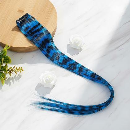 Obrazek z Kolorowy pasemko clip in 45 cm, ogon szopa -  niebieski