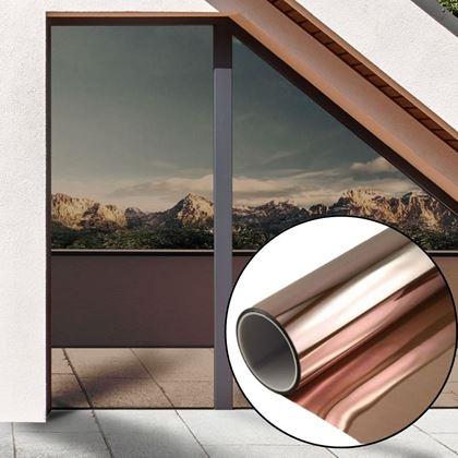 Obrazek z Folia lustrzana na okna 200 cm  - brązowa
