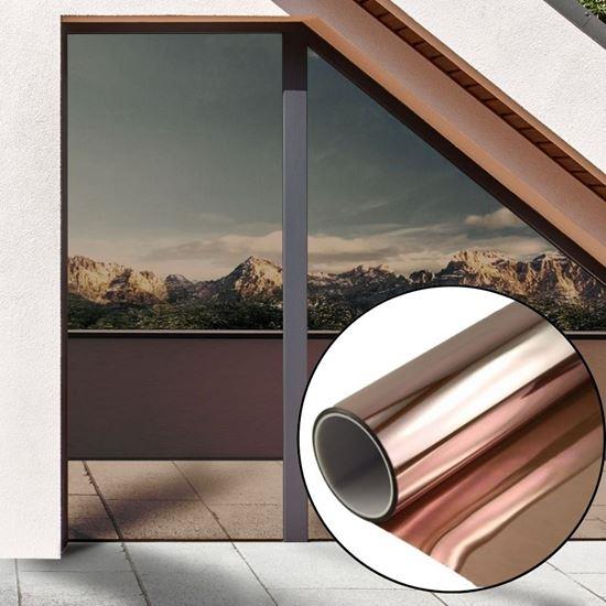 Obrazek z Folia lustrzana na okna 200 cm  - brązowa