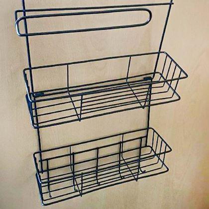 Obrazek z Czarny metalowy organizer na lodówkę