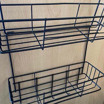 Obrazek z Czarny metalowy organizer na lodówkę