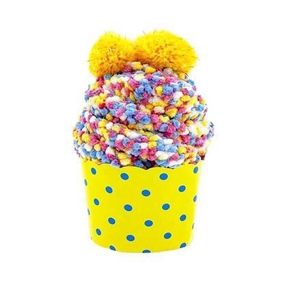 Obrazek z Skarpetki w opakowaniu prezentowym  -  żółte cupcake