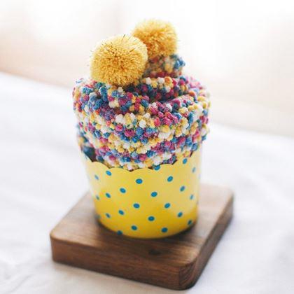 Obrazek z Skarpetki w opakowaniu prezentowym  -  żółte cupcake