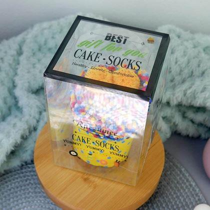 Obrazek z Skarpetki w opakowaniu prezentowym  -  żółte cupcake