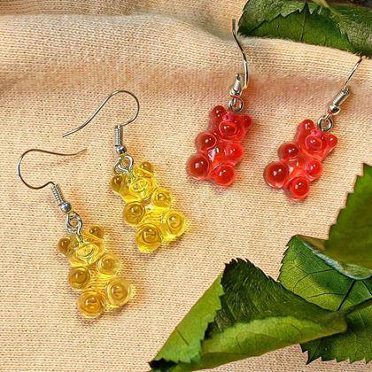 Obrazek z Kolczyki gumowe misie  -  żółte