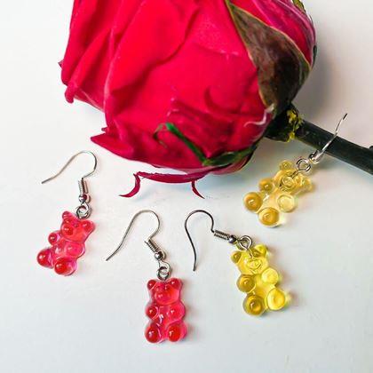 Obrazek z Kolczyki gumowe misie  -  żółte