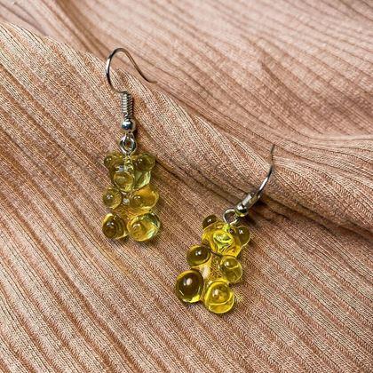 Obrazek z Kolczyki gumowe misie  -  żółte