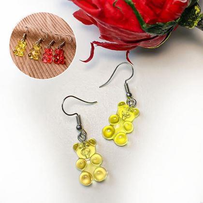 Obrazek z Kolczyki gumowe misie  -  żółte