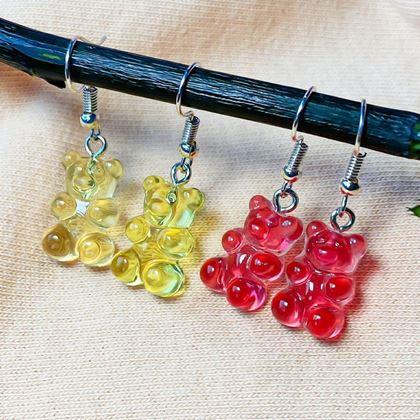 Obrazek z Kolczyki gumowe misie  -  żółte