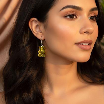 Obrazek z Kolczyki gumowe misie  -  żółte