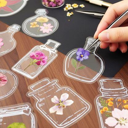 Obraz DIY herbarium - naklejki z suszonych kwiatów