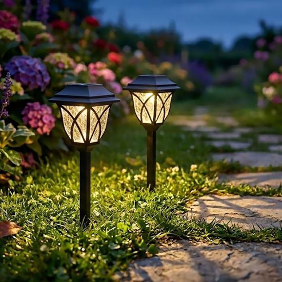Obrazek z Zestaw 2 lamp solarnych LED do ogrodu