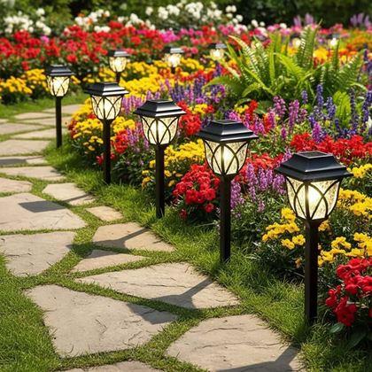 Obrazek z Zestaw 2 lamp solarnych LED do ogrodu