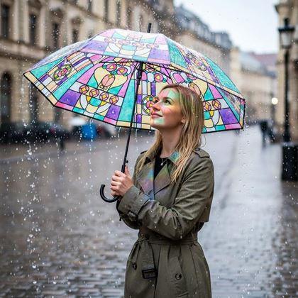 Obrazek z Parasol z wzorem - witraż