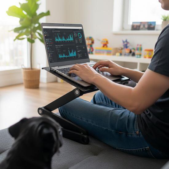 Obrazek z Przenośny regulowany stolik na laptopa z otworami wentylacyjnymi