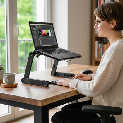 Obrazek z Przenośny regulowany stolik na laptopa z otworami wentylacyjnymi