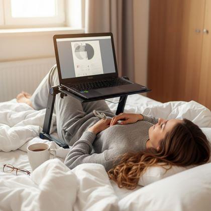 Obrazek z Przenośny regulowany stolik na laptopa z otworami wentylacyjnymi