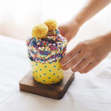 Obrazek z Skarpetki w opakowaniu prezentowym  -  żółte cupcake