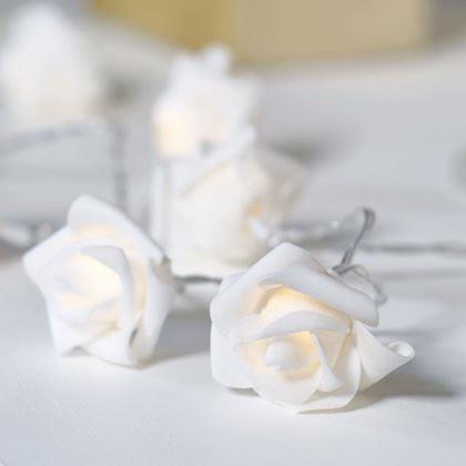 Obrazek z LED łańcuch świetlny na baterie z różami – 20 kwiatów