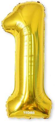 Obrazek z Maxi balon 100 cm złota cyfra - 1