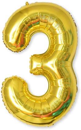 Obrazek z Maxi balon 100 cm złota cyfra - 3