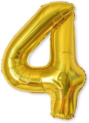 Obrazek z Maxi balon 100 cm złota cyfra - 4
