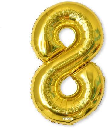 Obrazek z Maxi balon 100 cm złota cyfra - 8