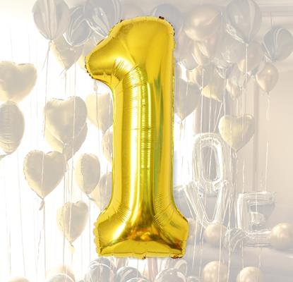Obraz Maxi balon 100 cm złota cyfra